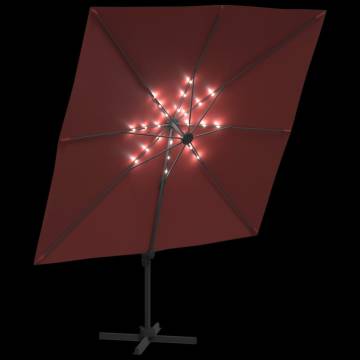 LED Cantilever Umbrella Terracotta 400x300 cm