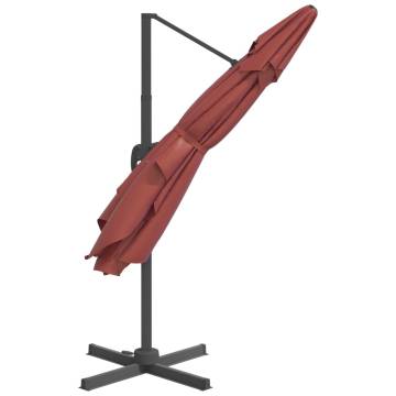 LED Cantilever Umbrella Terracotta 400x300 cm