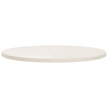 Table Top White Ø80x2.5 cm Solid Wood Pine