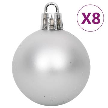 108 Piece Christmas Bauble Set Silver and White