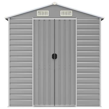 Garden Shed Light Grey 191x215x198 cm Galvanised Steel