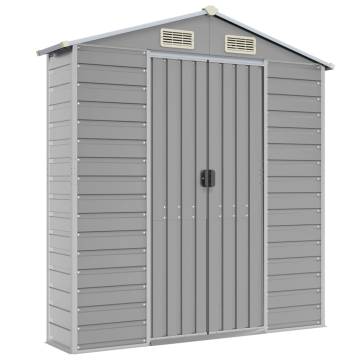 Garden Shed Light Grey 191x215x198 cm Galvanised Steel