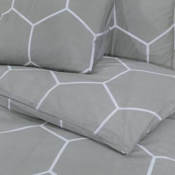 Duvet Cover Set Grey 135x200 cm Cotton