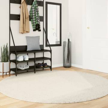 Shaggy Rug High Pile Modern Cream Ø 200 cm