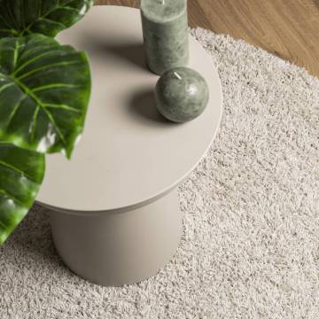 Shaggy Rug High Pile Modern Cream Ø 200 cm