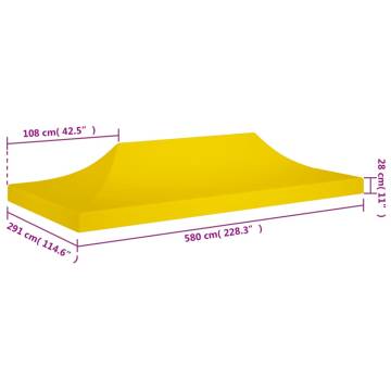 Party Tent Roof 6x3 m Yellow 270 g/m²