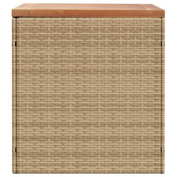 Garden Storage Box Beige 110x50x54 cm Poly Rattan Acacia Wood