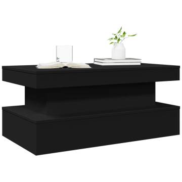 Coffee Table with LED Lights Black 90x50x40 cm