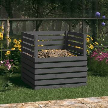 Composter Grey 80x80x78 cm Solid Wood Pine