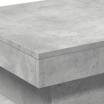 Coffee Table with LED Lights Concrete Grey 50x50x40 cm