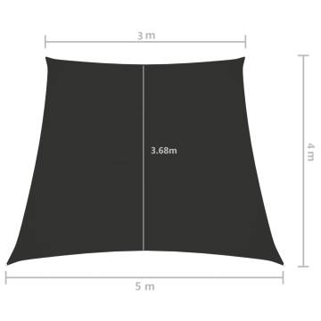 Sunshade Sail Oxford Fabric Trapezium 3/5x4 m Anthracite