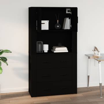 Wall Cabinet Black 80x33x80 cm Engineered Wood