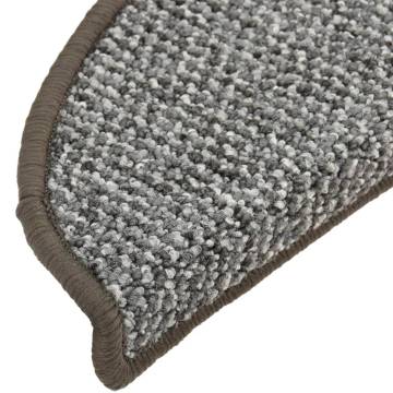 Carpet Stair Treads 15 pcs Grey 65x21x4 cm