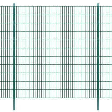 Fence Posts 10 pcs Green 280 cm Galvanised Steel