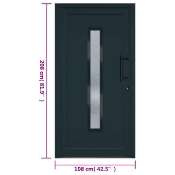 Front Door Anthracite 108x208 cm PVC