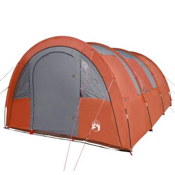 Camping Tent 4-Person Grey and Orange Blackout Fabric Waterproof