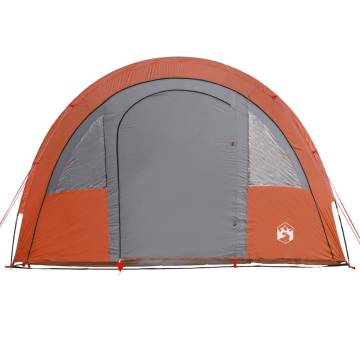 Camping Tent 4-Person Grey and Orange Blackout Fabric Waterproof