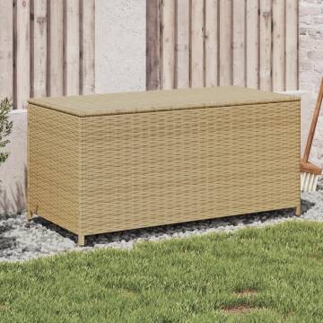 Garden Storage Box Mix Beige 190L Poly Rattan