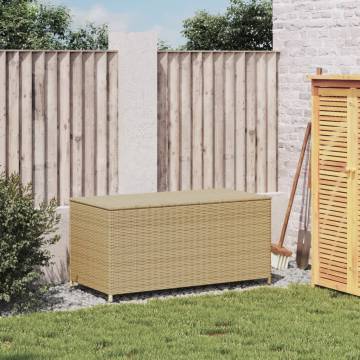 Garden Storage Box Mix Beige 190L Poly Rattan