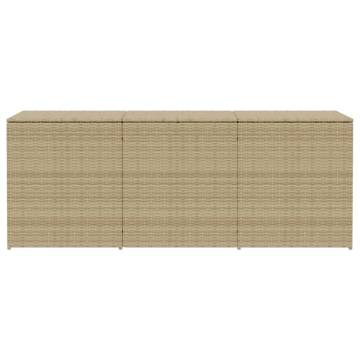 Garden Storage Box Mix Beige 984L Poly Rattan