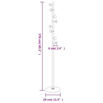 Coat Stand White 176 cm Powder-coated Iron