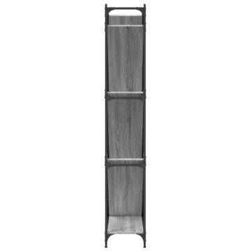 Bookcase Grey Sonoma 79x30x180 cm Engineered Wood and Metal