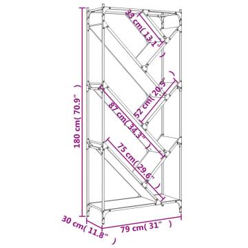 Bookcase Grey Sonoma 79x30x180 cm Engineered Wood and Metal