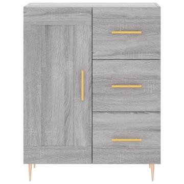 Highboard Grey Sonoma 69.5x34x180 cm Engineered Wood