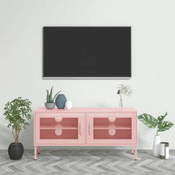 TV Cabinet Pink 105x35x50 cm Steel