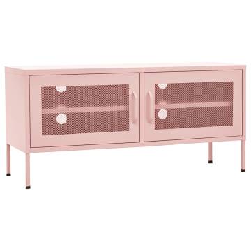 TV Cabinet Pink 105x35x50 cm Steel