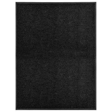 Doormat Washable Black 90x120 cm