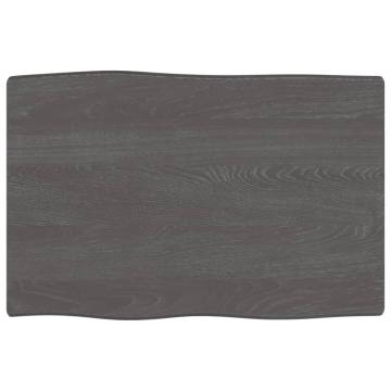 Table Top Dark Brown 60x40x(2-6) cm Treated Solid Wood Live Edge