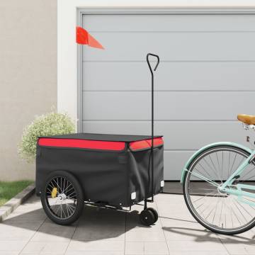 Bike Trailer Black and Red 45 kg Iron