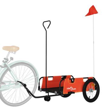 Bike Trailer Orange Oxford Fabric and Iron