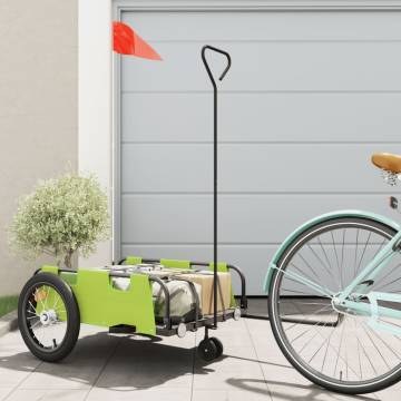 Bike Trailer Green Oxford Fabric and Iron