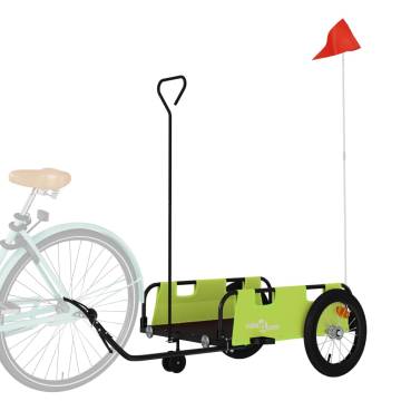 Bike Trailer Green Oxford Fabric and Iron