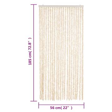 Fly Curtain Beige and White 56x185 cm Chenille