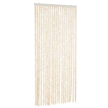 Fly Curtain Beige and White 100x230 cm Chenille