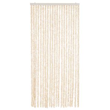 Fly Curtain Beige and White 100x230 cm Chenille