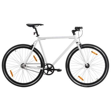 Fixed Gear Bike White and Black 700c 55 cm