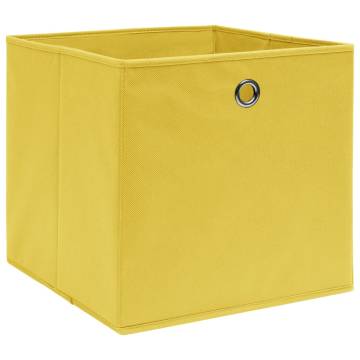 Storage Boxes 10 pcs Yellow 32x32x32 cm Fabric