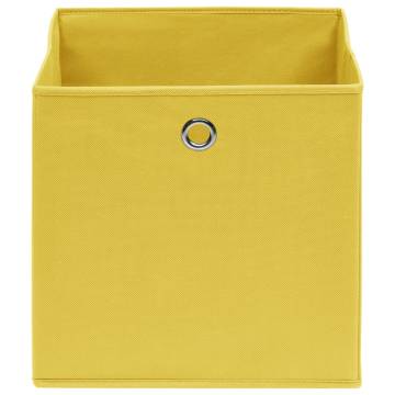 Storage Boxes 10 pcs Yellow 32x32x32 cm Fabric