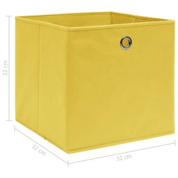 Storage Boxes 10 pcs Yellow 32x32x32 cm Fabric