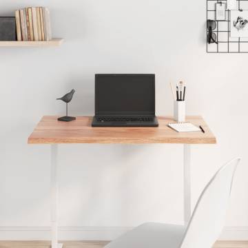 Table Top Light Brown 80x50x2 cm Treated Solid Wood Oak Live Edge