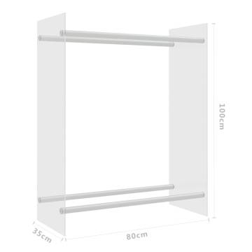 Firewood Rack Transparent 80x35x100 cm Tempered Glass