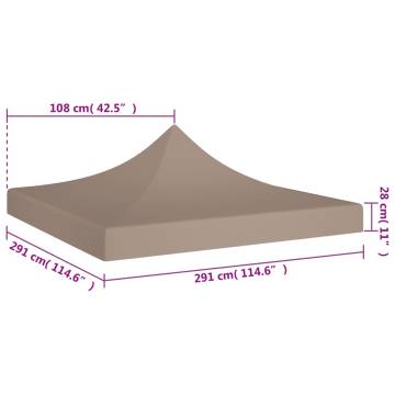 Party Tent Roof 3x3 m Taupe 270 g/m²