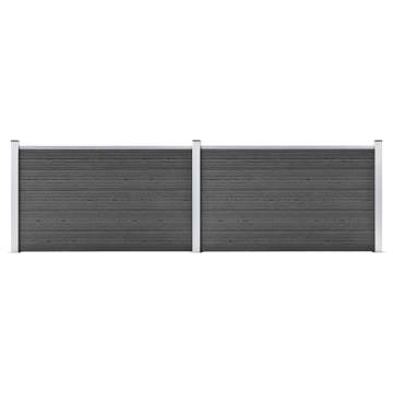 Fence Panel Set WPC 353x105 cm Black