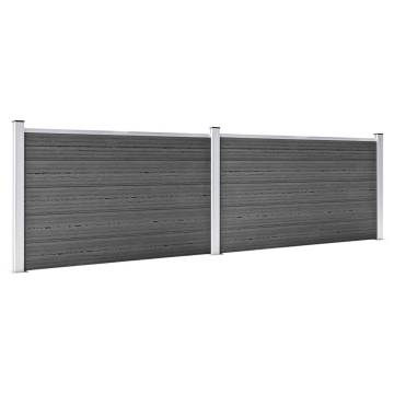 Fence Panel Set WPC 353x105 cm Black