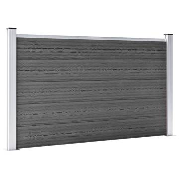 Fence Panel Set WPC 353x105 cm Black