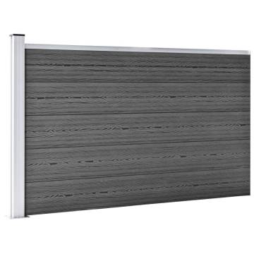 Fence Panel Set WPC 353x105 cm Black